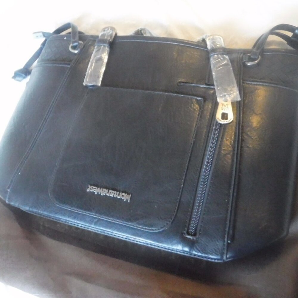 Montana West Womens Black Shoulder Tote Purse New - Picture 5 of 16